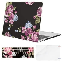 Mosiso MacBook Pro 13 Case 2019 2018 2017 2016 Release A2159/A1989/A1706/A1708 Touch Bar, Plastic Pattern Hard Cover Shell  Keyboard Cover   Screen Protector Only for Newest Mac Pro 13 Inch, Peony