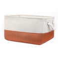 thumbnail image 1 of Fabric Dual Handles Laundry Bin Toy Basket Storage Container Bag Orange M Size, 1 of 1