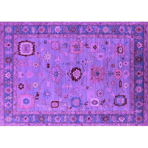 Ahgly Company Indoor Rectangle Oriental Purple Industrial Area Rugs, 5' x 7'