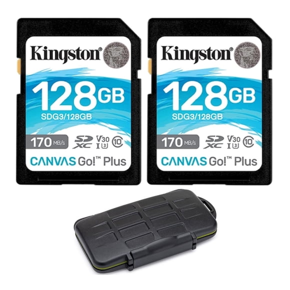 Tarjeta de memoria Kingston Canvas Go Plus 128 GB SDXC 170 MB/s, paquete de 2