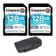 thumbnail image 1 of Tarjeta de memoria Kingston Canvas Go Plus 128 GB SDXC 170 MB/s, paquete de 2, 1 of 8