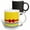 Multicolor, variant on 3drose, Cute Yellow Polka Dots over Primary Color Stripes with Digital Bow, 11oz Two-tone Yellow Mug