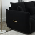 thumbnail image 3 of Black 79.5 Inch Premium Teddy Fabric 3 Seater Sofa, Oversized with 3 Back Pillows and Cushions, Solid Wood Frame Upholstered Couch for Living room occasional chair Bedroom Apartment and Office. ﻿, 3 of 9
