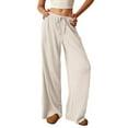 thumbnail image 1 of Pantalones Palazzo de Cintura Alta con Bolsillo y Pierna para Mujer, para Otoño e Invierno. XXL, 1 of 8