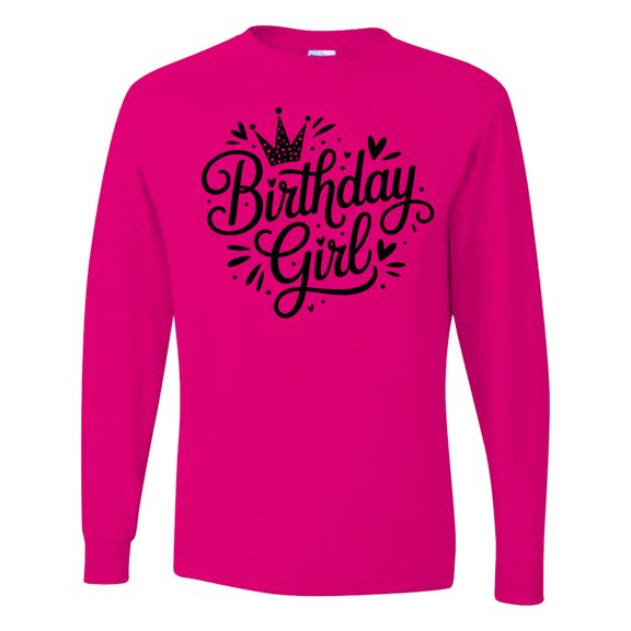 Inktastic Birthday Girl Crown Celebration Long Sleeve T-Shirt