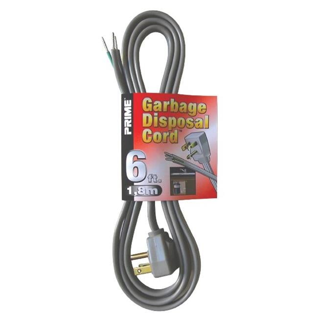 Prime PS210606 Gray Power Supply Cord with Right Angle Plug, 6 ft