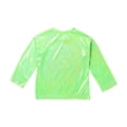 thumbnail image 4 of Zaldita Kids Girls Shiny Metallic T-Shirt Long Sleeve Loose T-Shirt for Stage Performance Costume Jazz Hip Hop Dancewear Green 3-4, 4 of 7