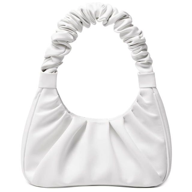 CYHTWSDJ Bolso de mano con cremallera para mujer, Blanco-M, M