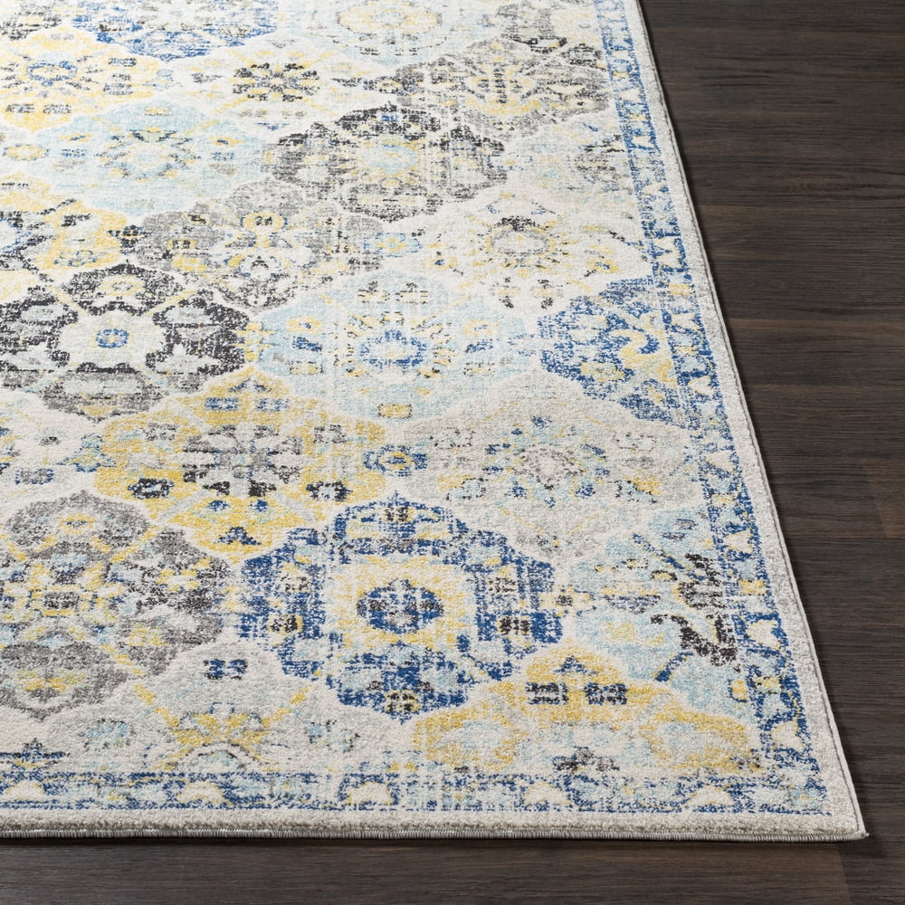 Livabliss Area Rugs for Living Room, 9x12 Harput Traditional Blue Rug, Bedroom Dining Room Home Decor Stain Resistant Carpet (8'10" x 12'6")