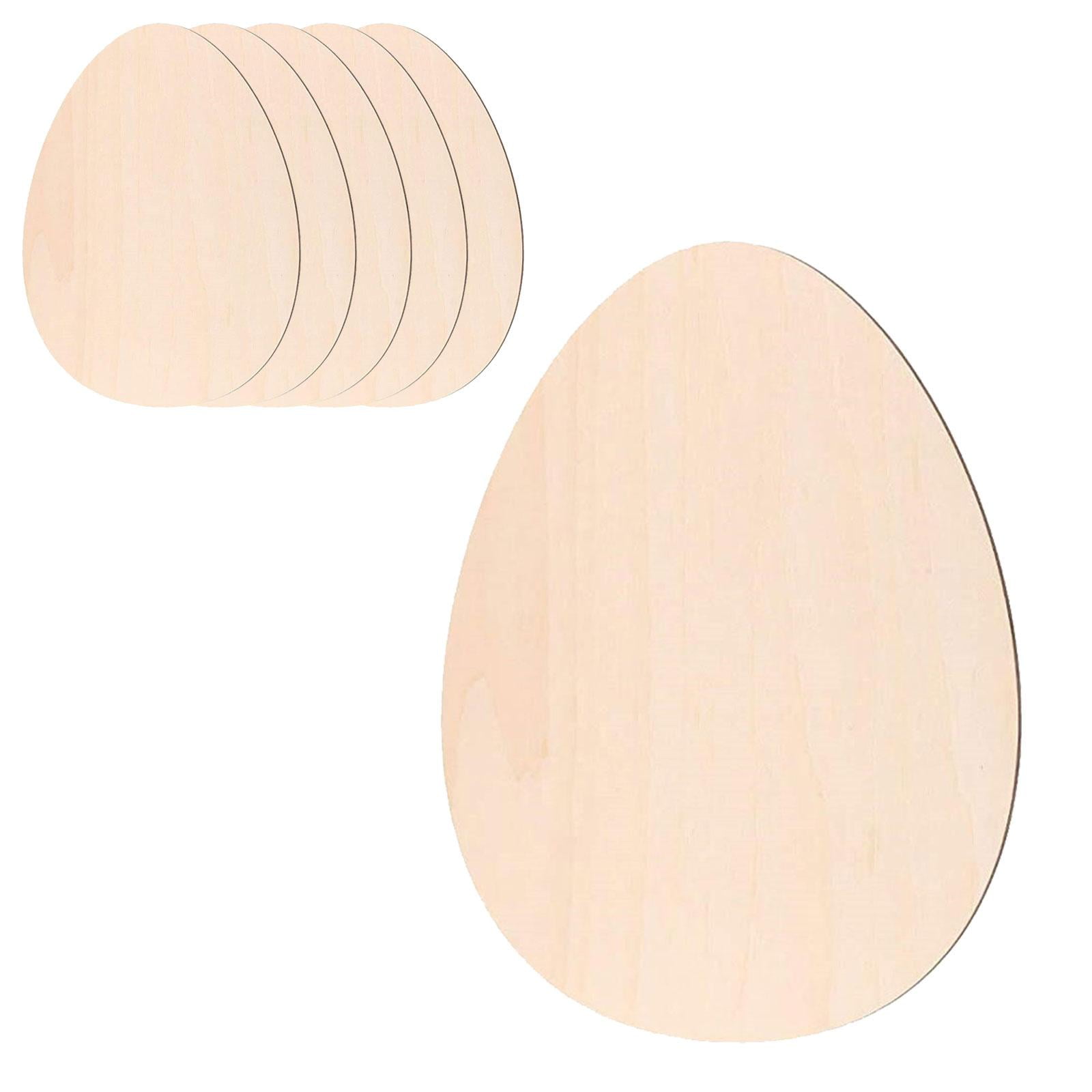 Yunhgft 6 Pieces Wooden Easter Egg for Kids Painting Egg Shaped Wooden Egg Slices Wooden