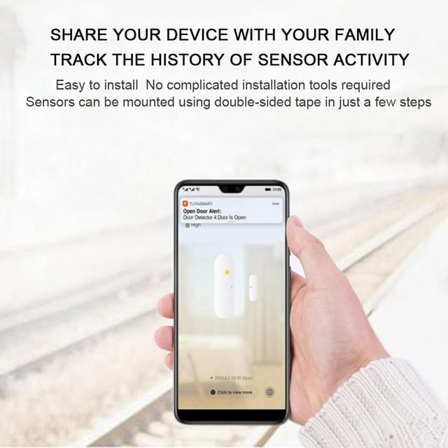 Door Window Sensor WiFi, Smart WiFi Door Window Open/Closed Sensor Detectors Voice Control For Tuya, For Smartphone For Automatic Gate Opener System