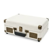Victrola Venture Bluetooth Portable Mid-Century Modern Suitcase Record Player with 3-Speed Turntable & Built-in Speakers | Oak