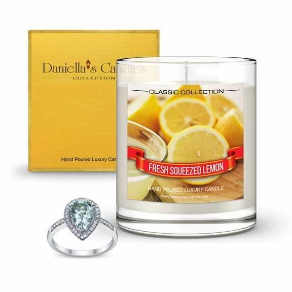 Daniella's Candles Fresh Squeezed Lemon Jewelry Candle with Surprise Jewelry Inside - Necklace