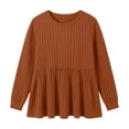 thumbnail image 7 of yillto Plus Size Womens Sweaters Long Sleeve Ribbed Knit Lightweight Ruffle Hem Fashion Tunics Tops, 7 of 7
