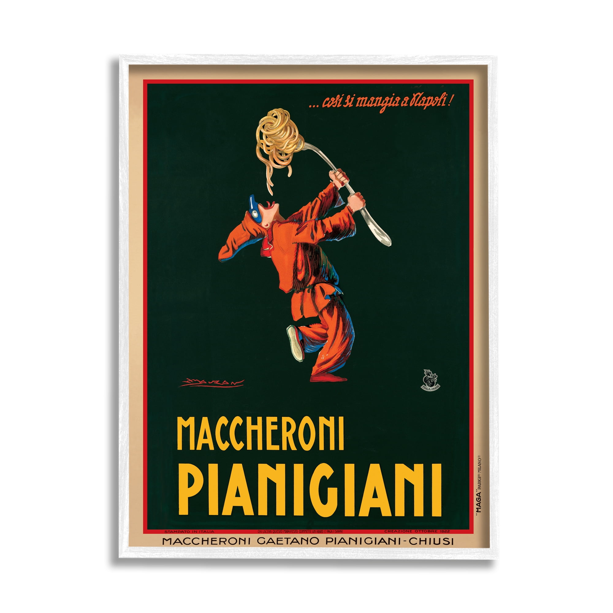 Stupell Industries Maccheroni Pianigiani Vintage Poster Food