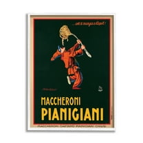 Stupell Industries Maccheroni Pianigiani Vintage Poster Food Design Graphic Art White Framed Art Print Wall Art, 16x20, by Marcello Dudovich