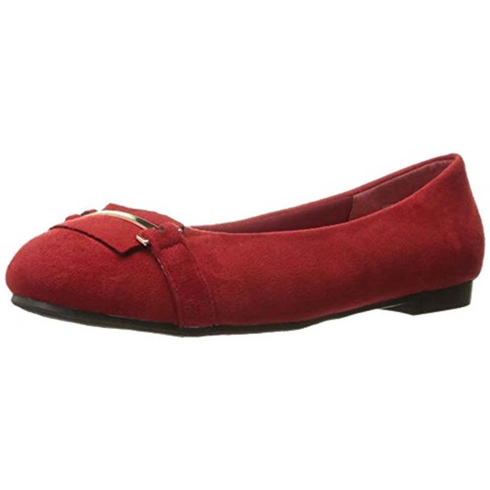 Annie Annie Womens Erin Faux Suede Slip On Ballet Flats