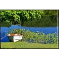 thumbnail image 2 of Foschino, Suzanne 14x11 Black Ornate Wood Framed with Double Matting Museum Art Print Titled - Country Pond Row Boat, 2 of 4