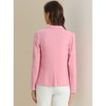 thumbnail image 3 of DARING DIVA  Women's Notch Lapel One Button Linen Blazer L Pink, 3 of 5