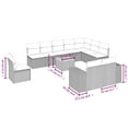 thumbnail image 2 of vidaXL 11 Piece Garden Sofa Set with Cushions Beige Poly Rattan, 2 of 5