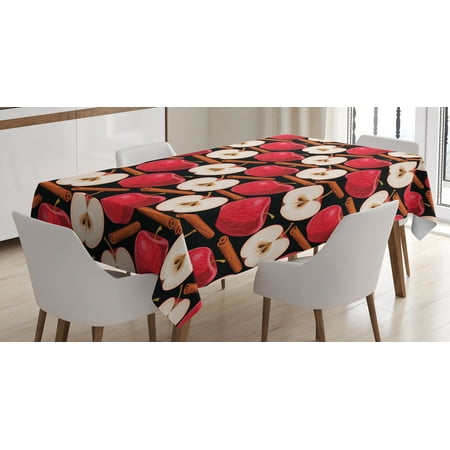 

Ambesonne Fruits Tablecloth Rectangular Table Cover Cinnamon Sticks 60 x84 Cinnamon Red Cream