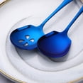 thumbnail image 4 of Meisha Serving Spoons Set, 3 Serving Spoons and 3 Slotted Serving Spoons, Blue Stainless Steel Serving Utensils for Buffet Can Banquet Cooking Kitchen - Mirror Polished, 4 of 8