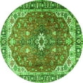 thumbnail image 1 of Ahgly Company Indoor Round Medallion Green Traditional Area Rugs, 5' Round, 1 of 1