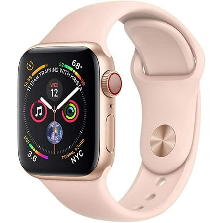 Restored Apple Watch Series 4 44MM Rose Gold - Aluminum Case - GPS + Cellular - Pink Sand Sport Band (Used) Excellent Condition