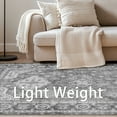 thumbnail image 5 of KUETH 9x12 Area Rugs for Bedroom Living Room, Machine Washable Stain Resistant Floor Cover, Large Print Boho Vintage Tribal Aesthetic Carpet,Non Slip Rubber Backing, Distressed Gray, 5 of 6