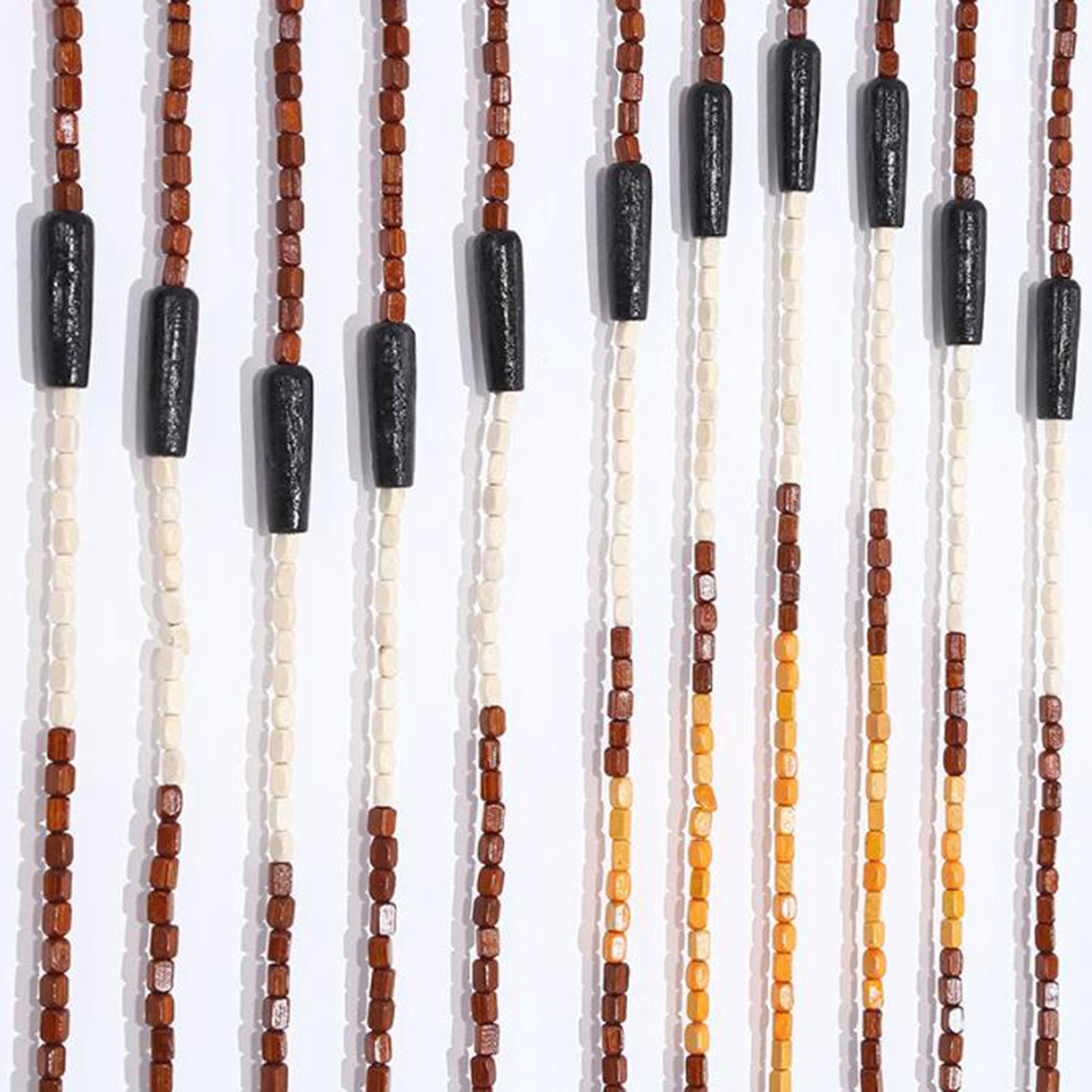 Hanging Bamboo Beaded Door Curtain Screen,Handmade Room Divider Bead String Curtain,Bamboo Wooden Door Beaded Curtain for Room Hallway Entrance