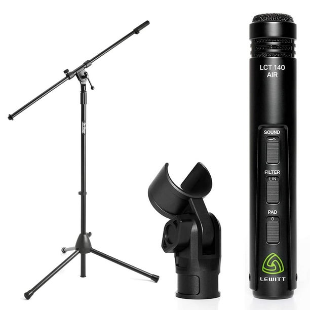 Lewitt SmallDiaphragm Condenser Microphone + On Stage MS7701B Euro Boom Mic Stand