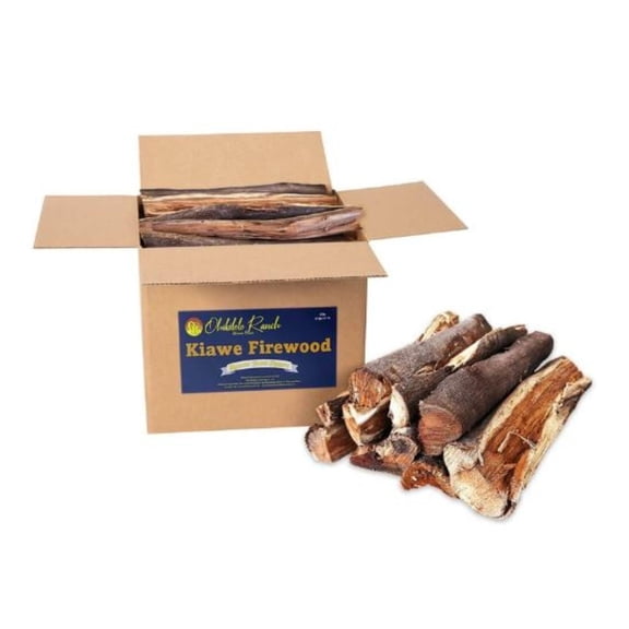 Hawaiian Cooking Wood & Firewood Logs–from Ohikilolo Ranch-Great for Grills,Smokers,Pizza ovens,stoves,firepits and fireplaces–Kiawe Firewood Box-Solar Kiln Dried and USDA Inspected