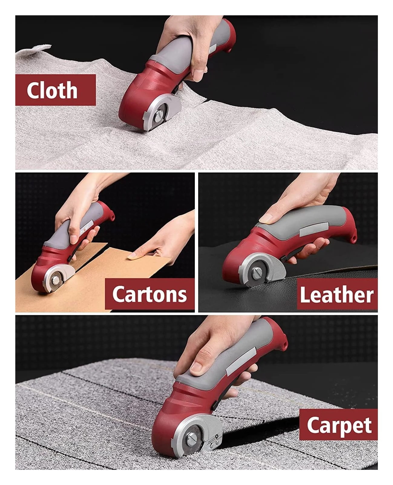 2000mAh Portable Cordless Electric Round Scissors Electric Scissors Shear Cloth Cutter Fabric Cutting Machine Kit Cutting Tool ,Sharp & Durable