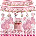 thumbnail image 3 of Cartoon Pink Axolotl Theme Cute Children's Birthday Party Disposable Plate Paper Cup Tissue Tablecloth Tableware Gift Prop Decor A2 1SET Other, 3 of 6