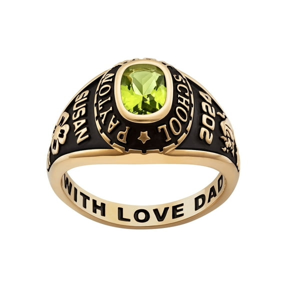 Bhavani Gems CLASS RING 10K Yellow Gold Women's Classic Petite Birthstone Class Ring, Personalized, High School or College Graduation