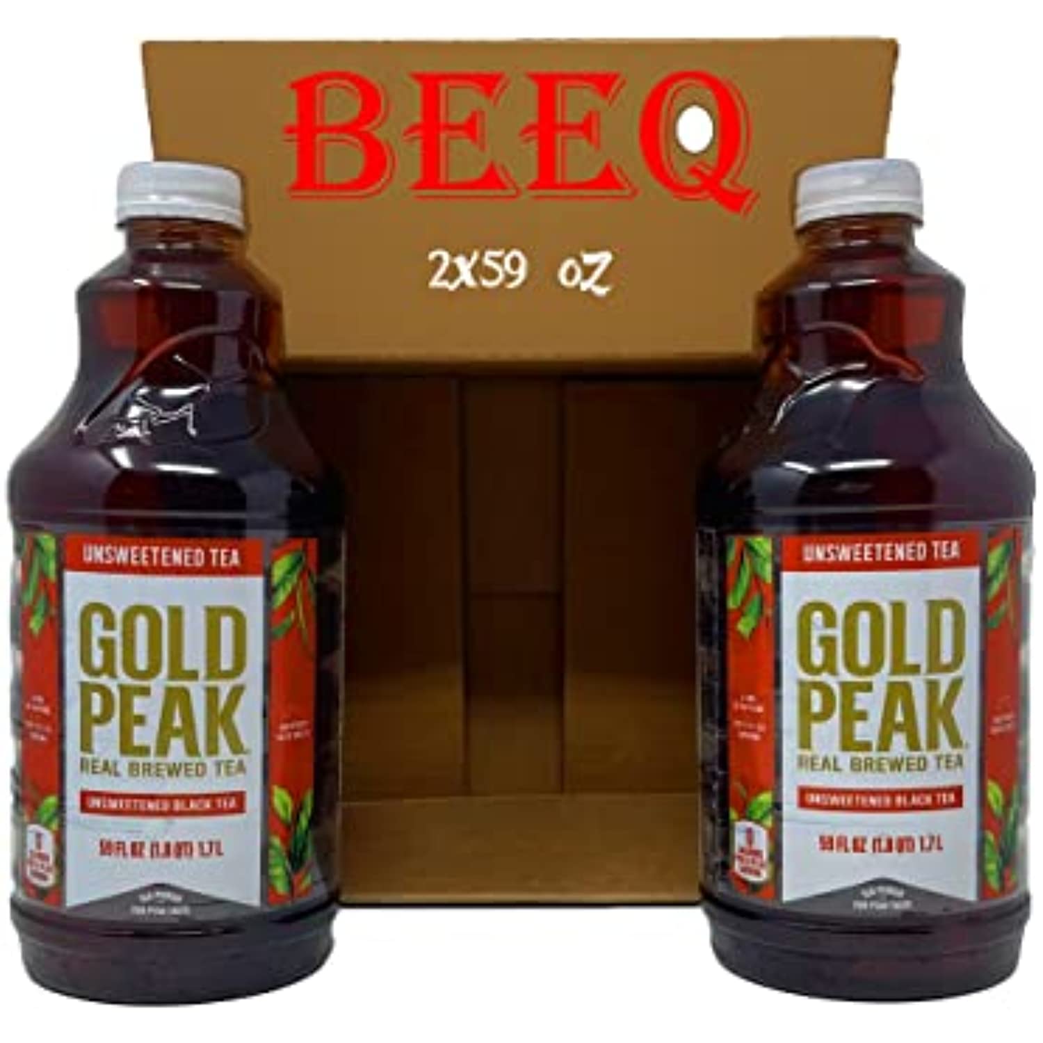 Beeq Box Gold Peak Unsweetened Black Tea, Real Brewed Tea, 59 Fl Oz, 2