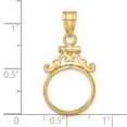 thumbnail image 2 of FJC Finejewelers 14 kt Yellow Gold French Scroll 14.0mm x 1.1mm Screw Top Coin Bezel Pendant, 2 of 6