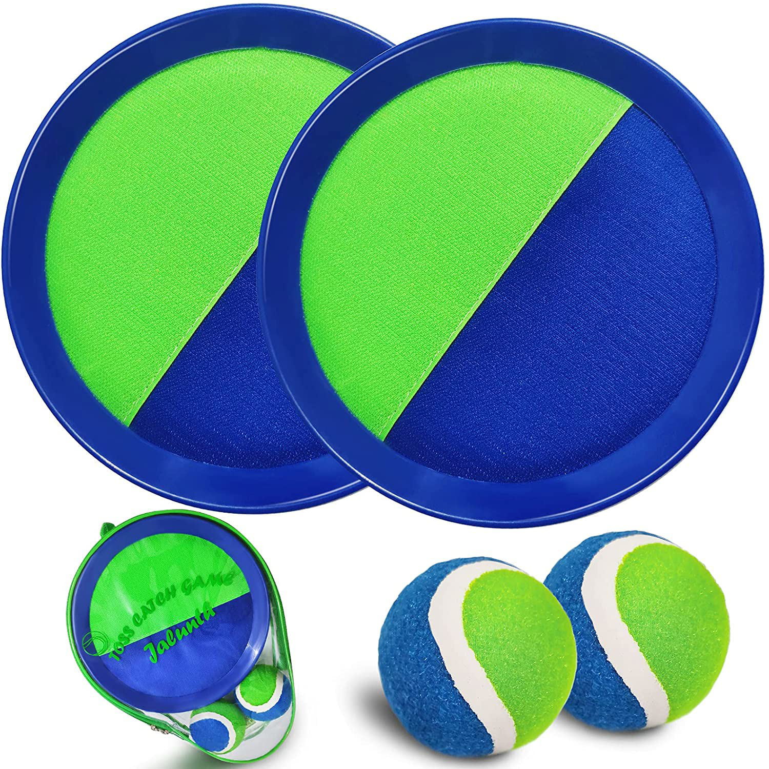 2 Paddles 1 Ball Vekows Ball Catch Set Games Toss Paddle Beach Toys Back Yard Outdoor Lawn Backyard Throw Sticky Set Age 3 4 5 6 7 8 9 10 11 12 Years Old Boys Girls Kids Adults Family Outside 