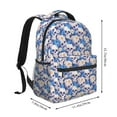 thumbnail image 2 of Fotbe white Skull blue daisy Pattern Casual Backpack for School, Travel, and Outdoor Activities - Durable, Lightweight, and Comfortable, 2 of 5