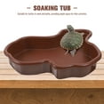 thumbnail image 6 of LULULION Large Coffee Plastic Turtle Pool Reptile Water Dish with Landscape Ornament Design, 6 of 7