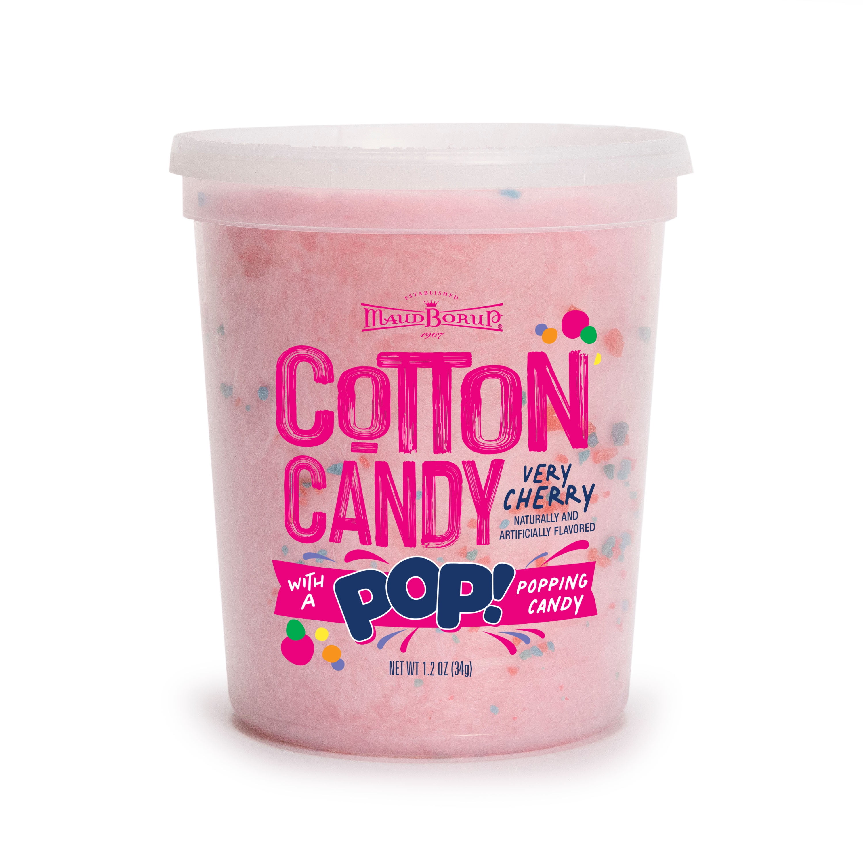 Maud Borup Cherry Popping Candy Cotton Candy, 1.2 oz