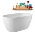 thumbnail image 2 of 51" Streamline G-38-187-BNK Soaking Glossy White Freestanding Tub and Tray With Internal Drain in Brushed Nickel, 2 of 13
