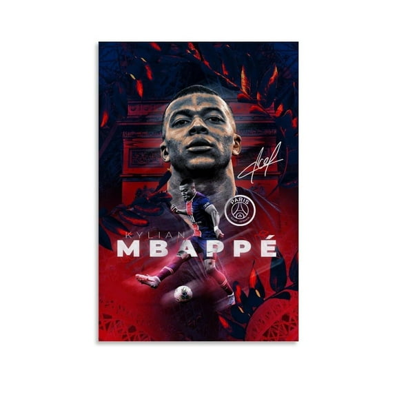 Mbappe Sports Poster Soccer Poster Canvas 90s Wall Art Room Aesthetic Posters Unframed 12x18inch(30x45cm)