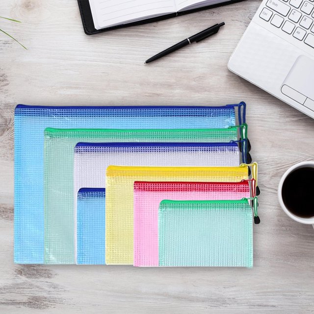 7 Uds. Bolsas de archivo con cremallera de Carpeta de malla de archivo con cremallera resistencia al agua A4 B5 A5 B6 A6 B8 bolsas con cremallera yotijar Organizador de archivos de documentos