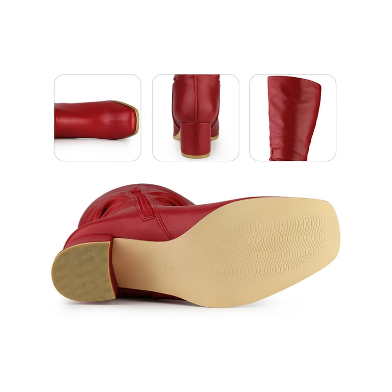 BOTT 2021AW Door Jacquard / RED•XXL Sam Edelman Raakel Croc-embossed Spiced Red Leather Block