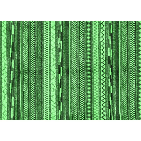 Ahgly Company Indoor Rectangle Abstract Emerald Green Modern Area Rugs, 4' x 6'