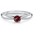 thumbnail image 3 of Gem Stone King 925 Silver and 10K Rose Gold Red Rhodolite Garnet Engagement Ring for Women | 0.37 Cttw | Round 4MM | Gemstone January Birthstone | Size 8, 3 of 6