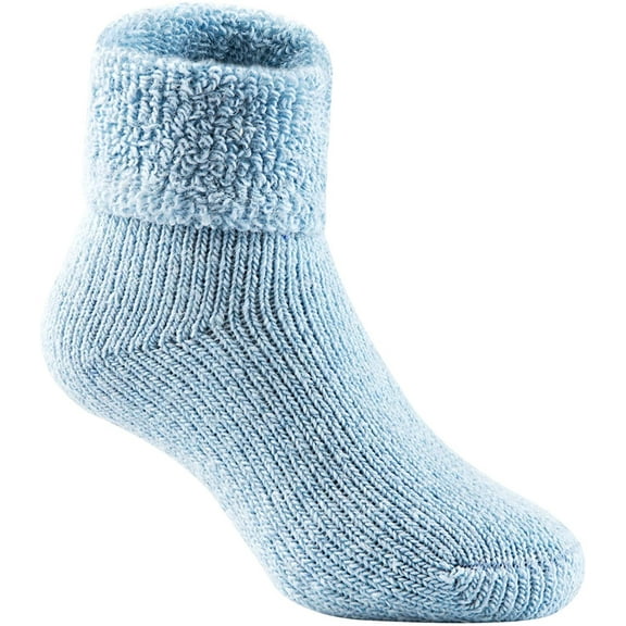 Lian LifeStyle Boy's 6 Pairs Extra Thick Wool Boot Socks Crew Plain LK01 (Sky Blue) (0Y-2Y)