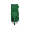 thumbnail image 2 of BLISSFUL STEP Women's Stiletto Heels Glitter Pointed Toe Ankle Boots Zipper Booties Green 8, 2 of 7