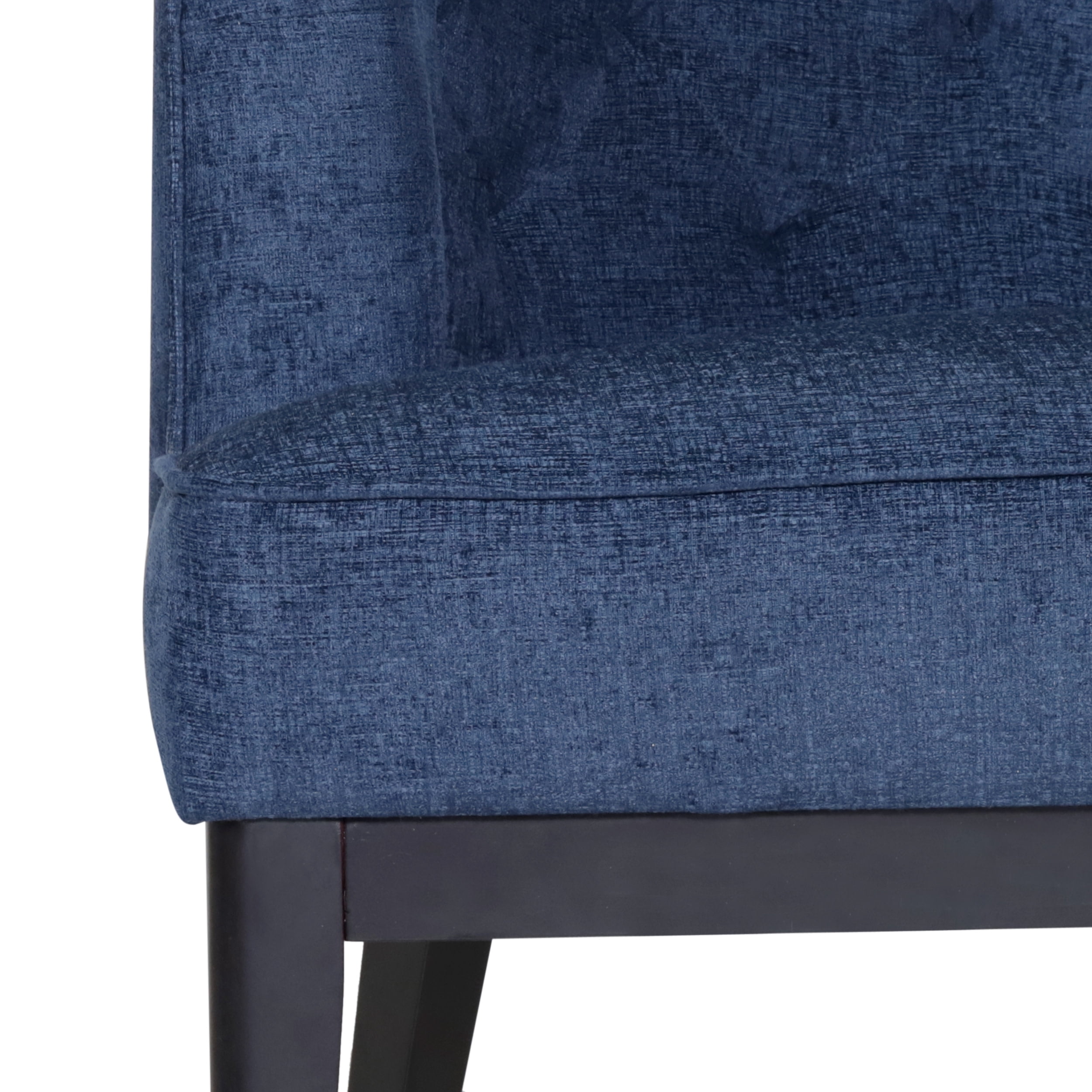 Noble House Suncook Fabric Tufted Accent Chairs, Set of 2, Navy Blue and Dark Brown